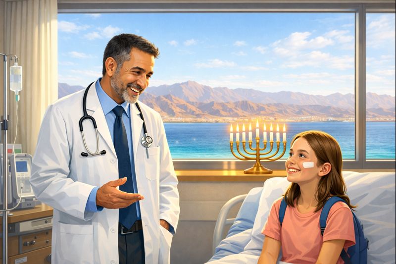 נס חנוכה באילת: נערה שנפגעה מרכב ומשאית שוחררה לביתה במצב קל