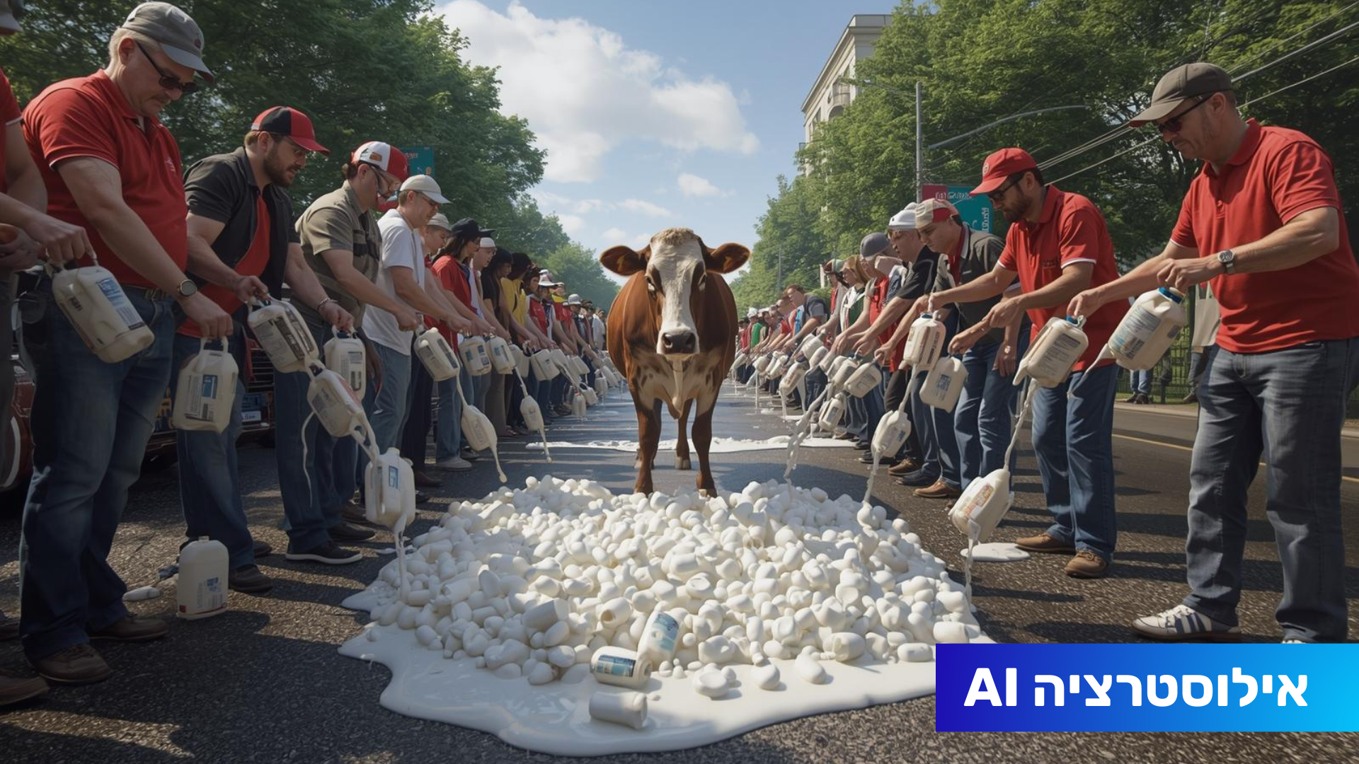 מאות חקלאים מפגינים נגד רפורמת החלב
