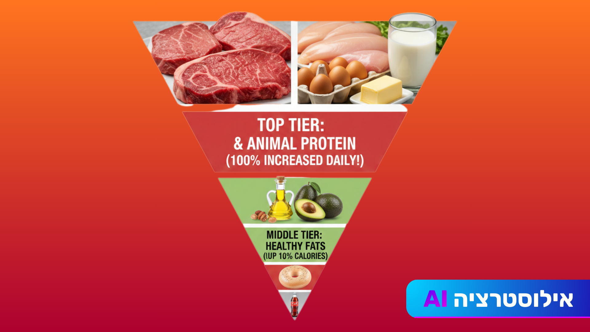 ממשל טראמפ מציב את הבשר בראש פירמידת המזון