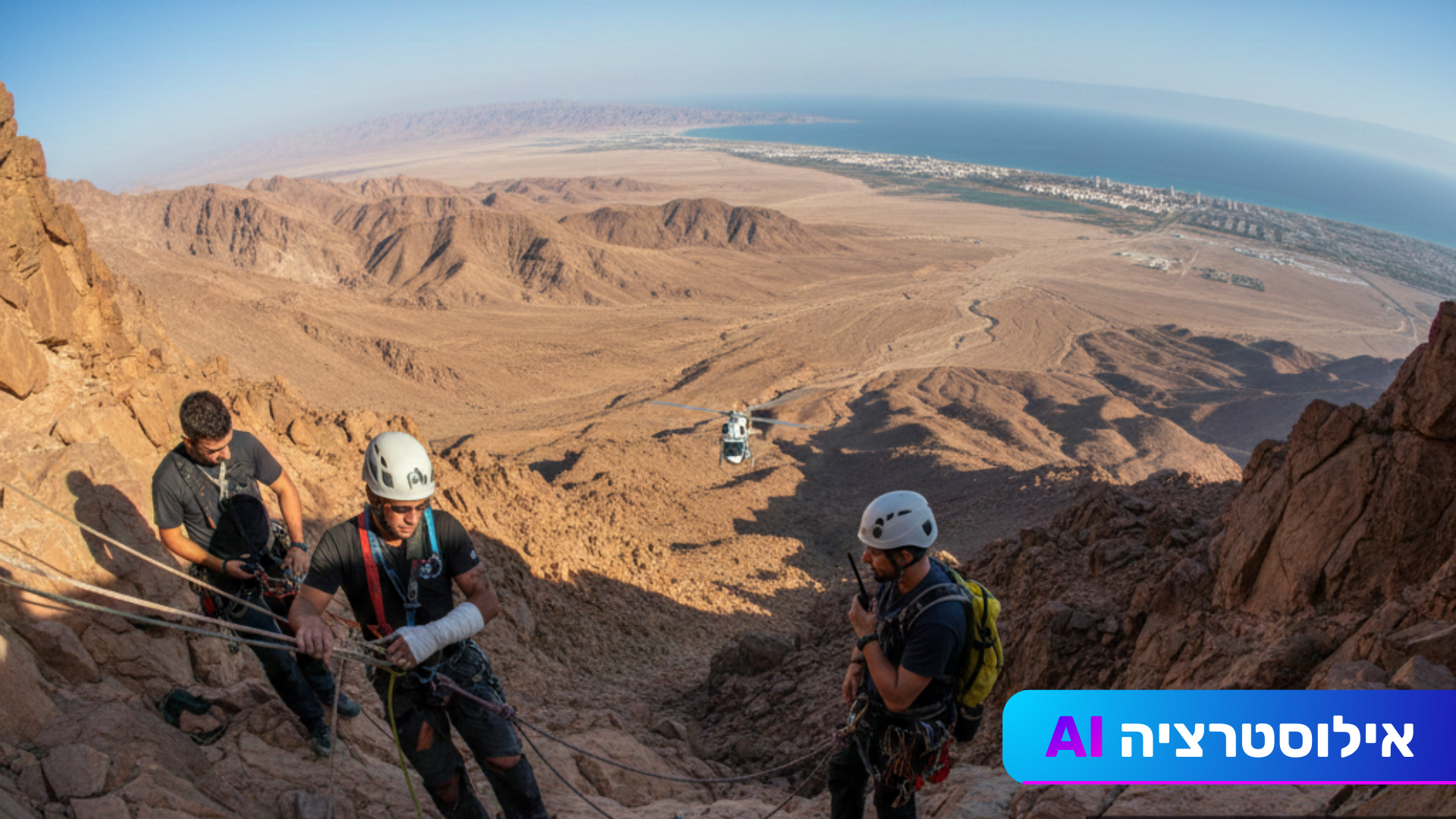 דרמה בהרי אילת: גבר נפצע בינוני במהלך פעילות סנפלינג