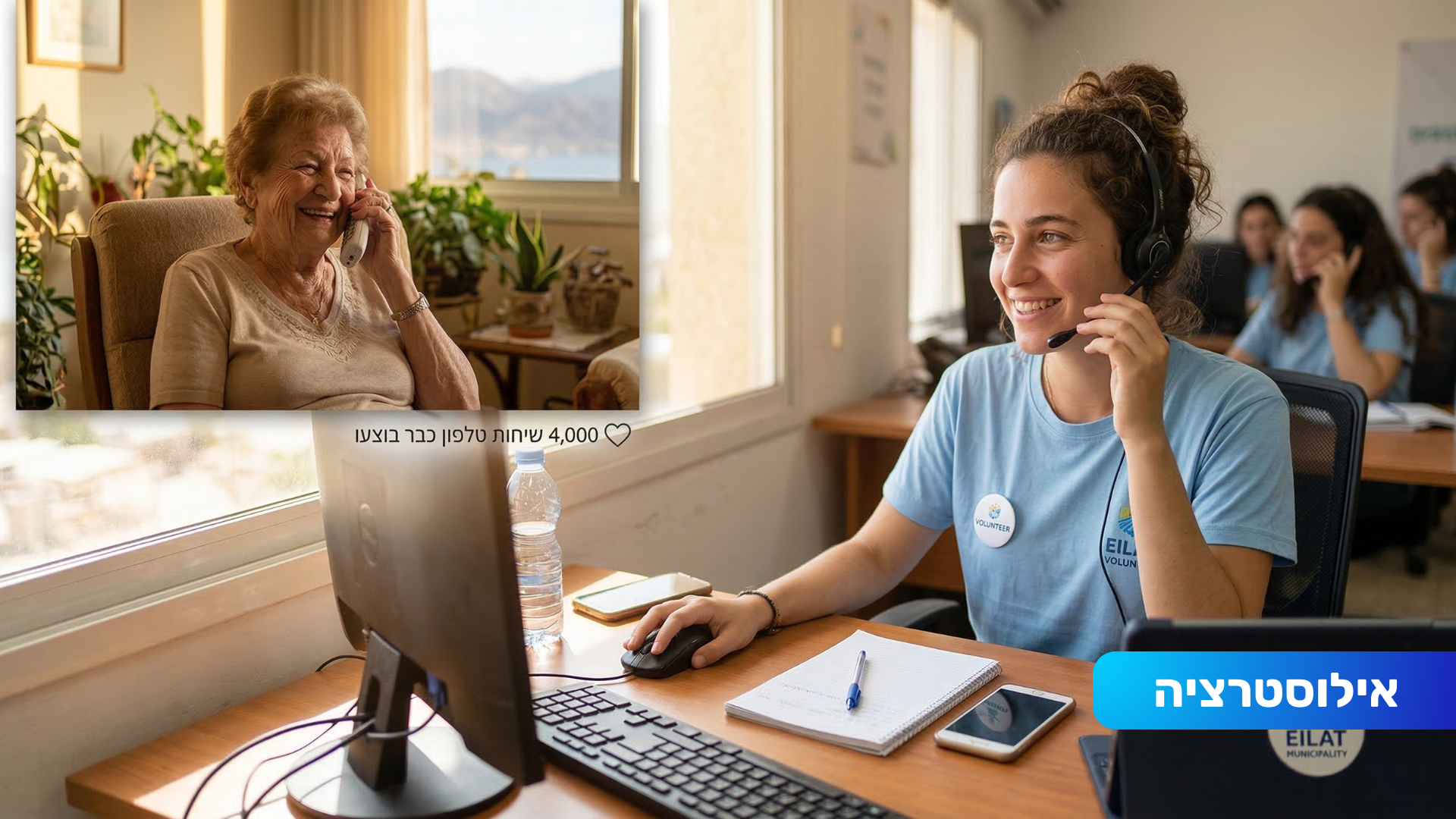 יוזמה מרגשת באילת: אלפי שיחות ביום לקשישים
