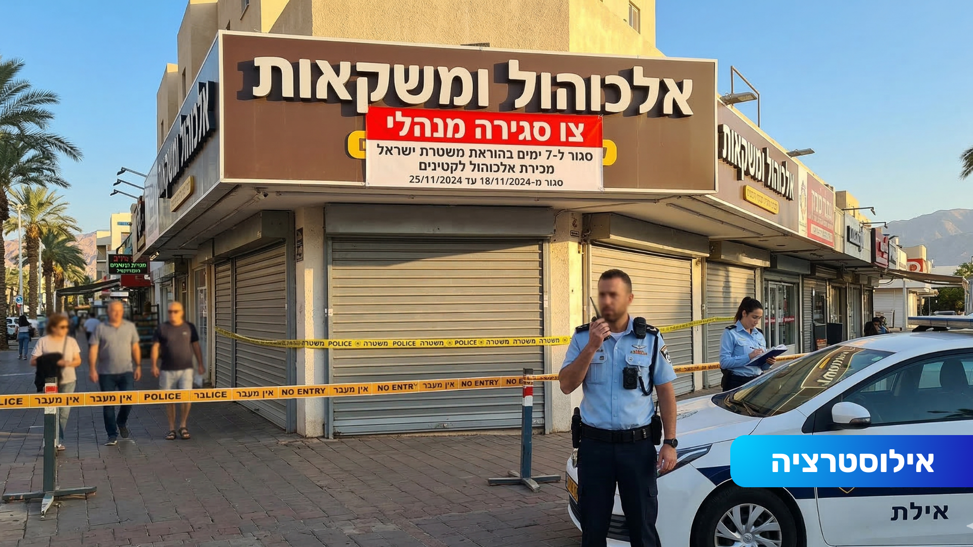 מכר אלכוהול לקטינים: המשטרה סגרה עסק באילת בצו מנהלי לשבוע