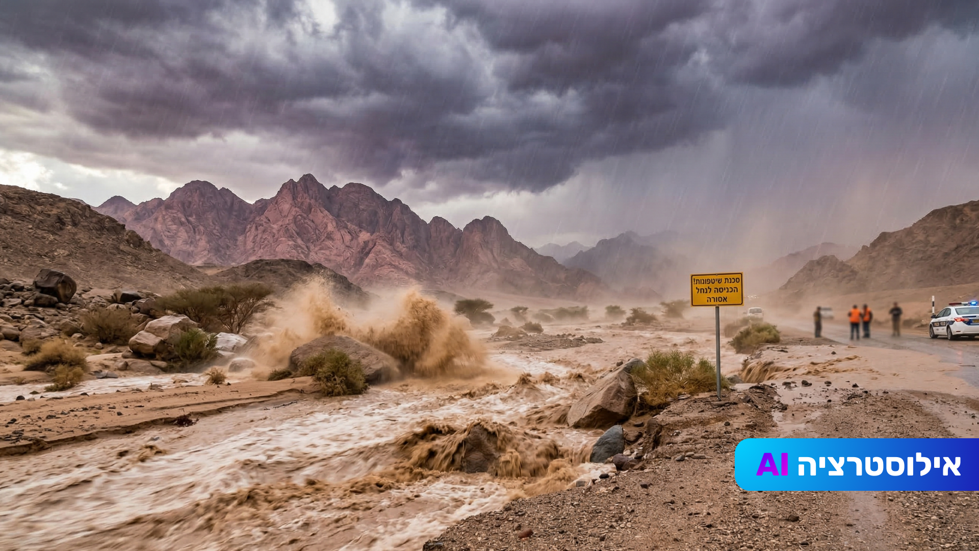מזג האוויר בדרום: חשש כבד משיטפונות בנחלים ורוחות עזות
