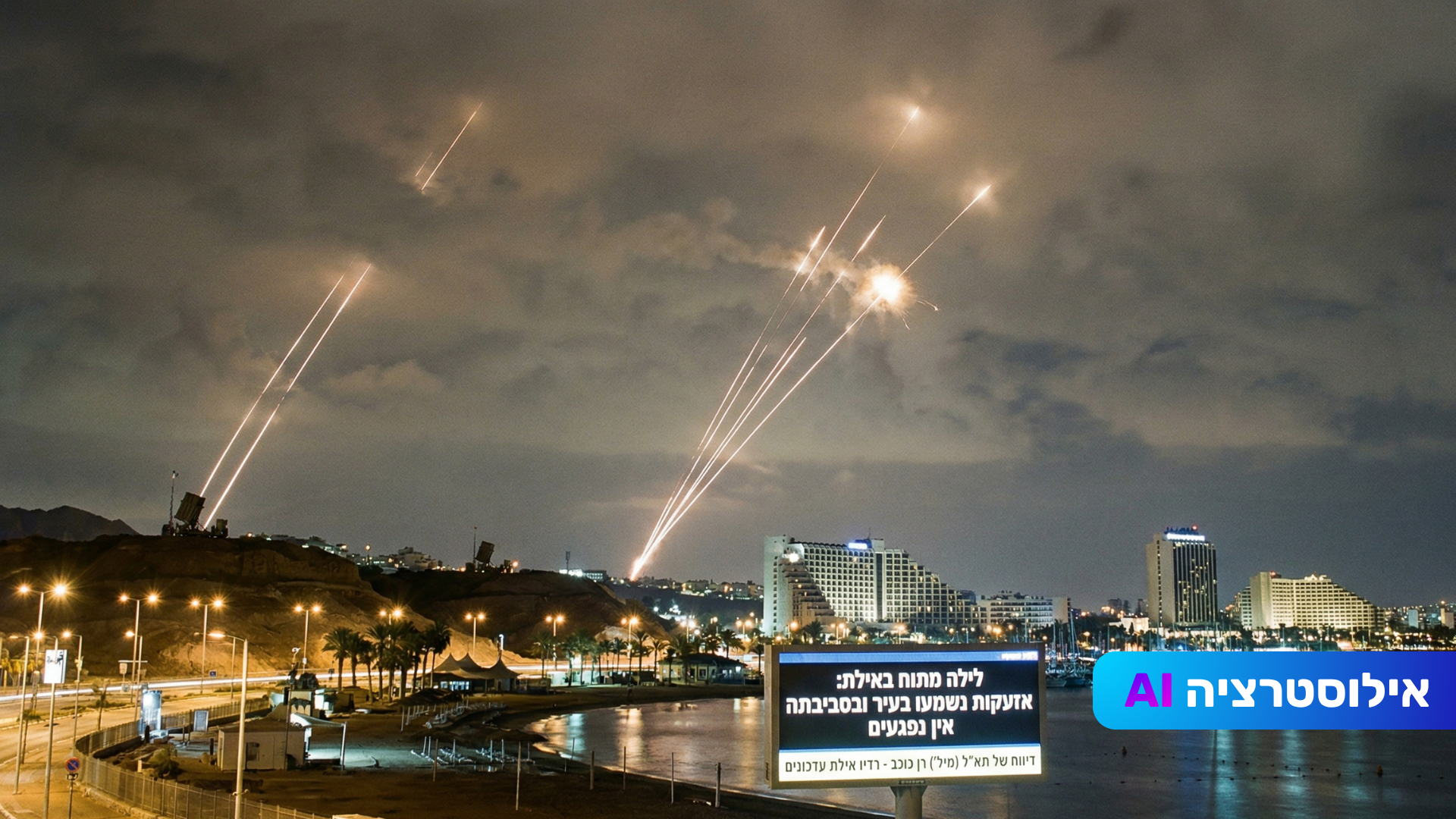 לילה מתוח באילת: אזעקות נשמעו בעיר ובסביבתה; אין נפגעים
